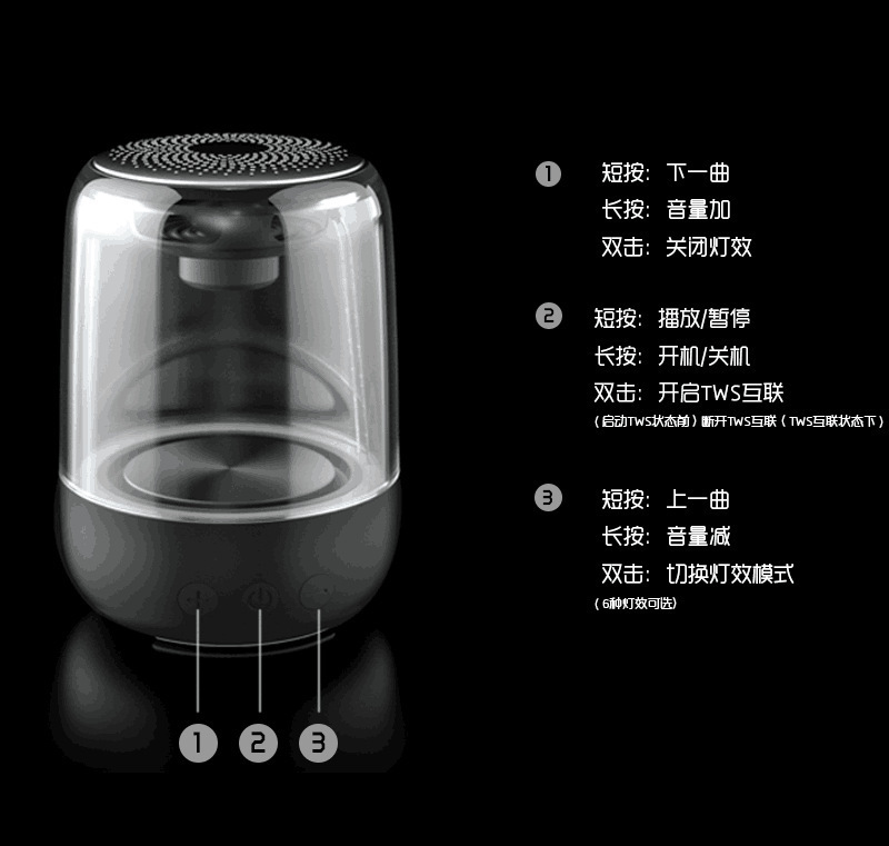 Enceinte sans fil Bluetooth en Verre cristal - Ref 3425526 Image 15