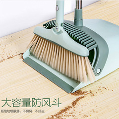 Broom and dustpan set combination household foldable garbage shovel rotating head sweeping broom broom garbage bucket single