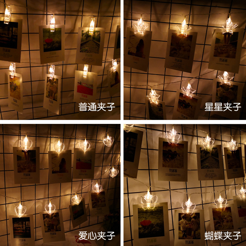 LED lights string Star clip light string marriage proposal love clip lights photo wall butterfly clip