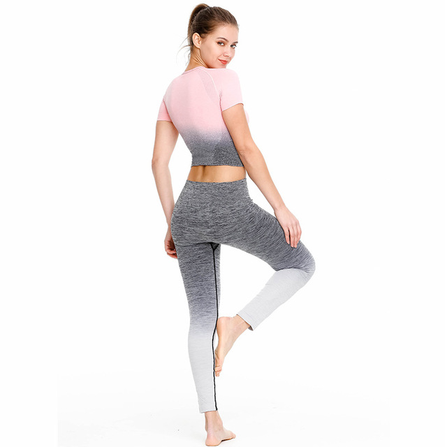 New Yoga Clothes Gradual Yoga Top Women’s Fitness Sports Clothes Fitness Yoga