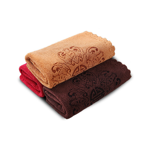 Manufacturer wholesale microfiber tea towel tea rhyme lace engraved tea towel thickened water absorbent tea set tea cloth