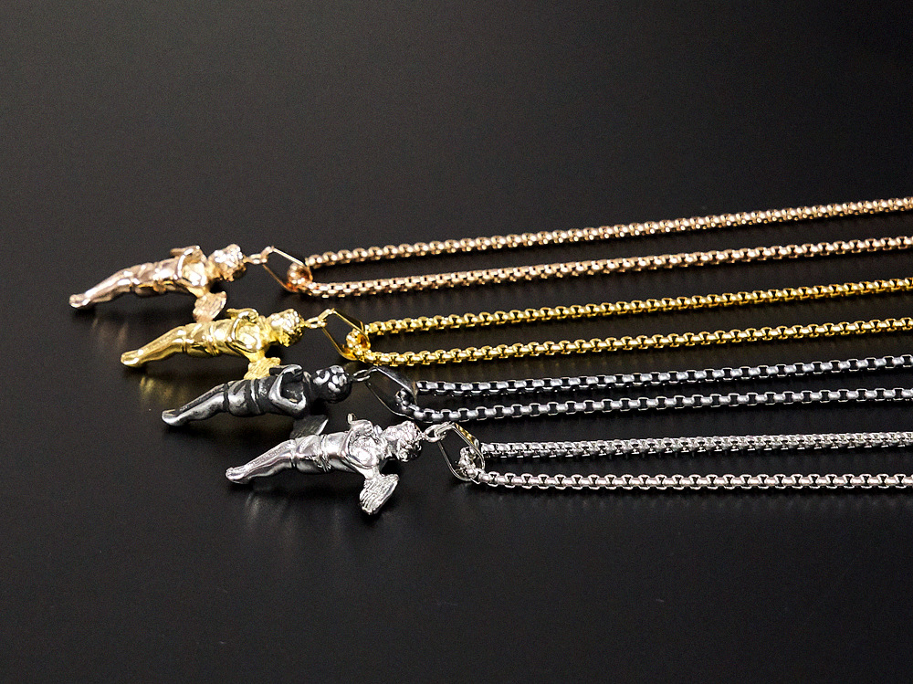 304 Stainless Steel Chain Material 18K Gold Plating Color 1 Piece Quantity Holiday, Party, Street Occasion PVD Coated Real Gold Plated 18K Gold Angel 304 Stainless Steel Hip-Hop Retro Punk Waterproof Non Tarnish 304 Stainless Steel