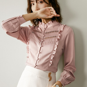 Autumn New Fashion Fashion Chiffon Shirt Long Sleeve Bottom Top