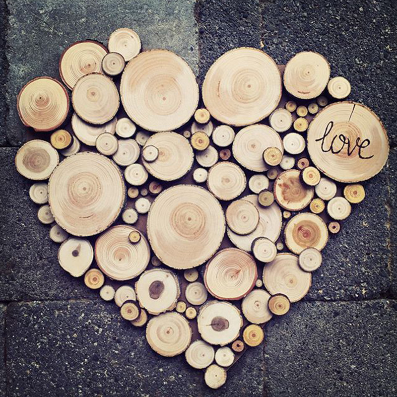 Round Wood diy Bar Tea House Cafe Decoration Wall Decoration Wood TV Background Wall Creative Log