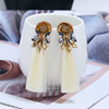Glossy earrings handmade with tassels, European style, Aliexpress, boho style