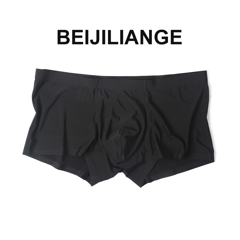 in stock Supply Men's seamless ice silk boxers youth breathable summer translucent low waist sexy underwear men's pants
