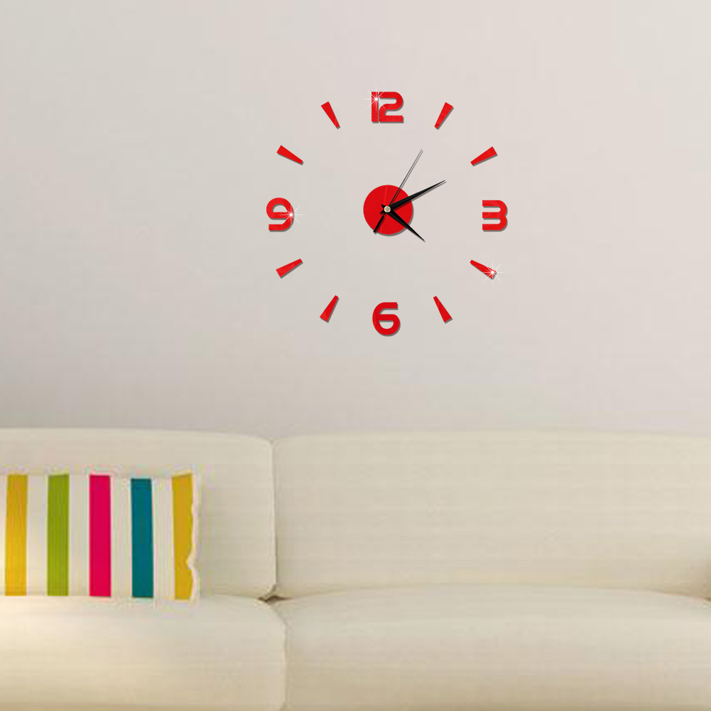 Cross-border popular simple reloj espejo pegatina de pared reloj DIY reloj de pared reloj de acrílico