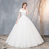 Fitted wedding dress, evening dress for bride, Korean style, worn on the shoulder