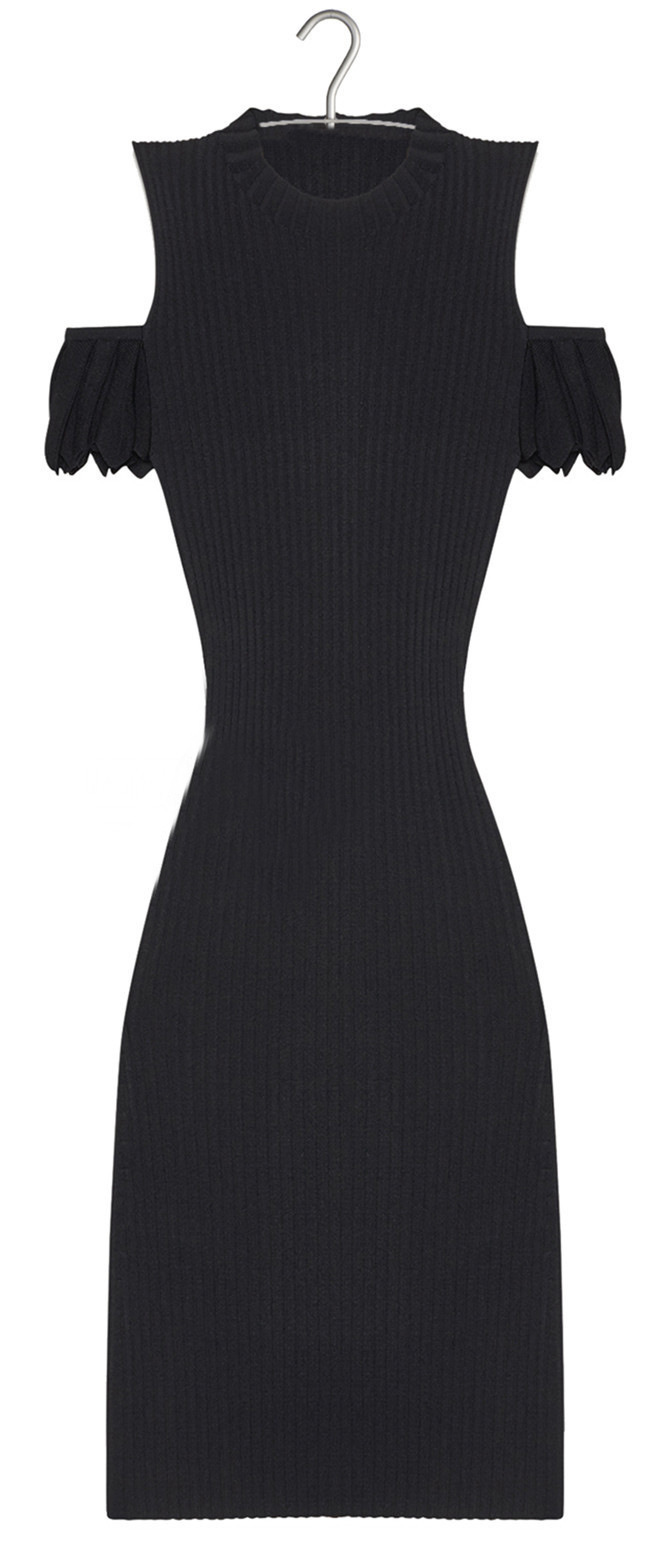 卓雅舞者17春夏新款 优雅花瓣袖露肩连衣裙ROXANE少女时代款7629