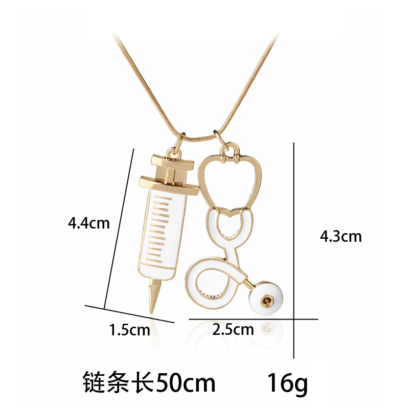 Nouveau Matériel Médical Collier Périphérie Médecin Seringue Stéthoscope Collier En Gros Nihaojewelry display picture 1