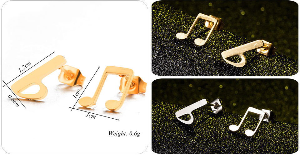 Creative Personality Asymmetrical Note Alloy Earrings Wholesale display picture 9