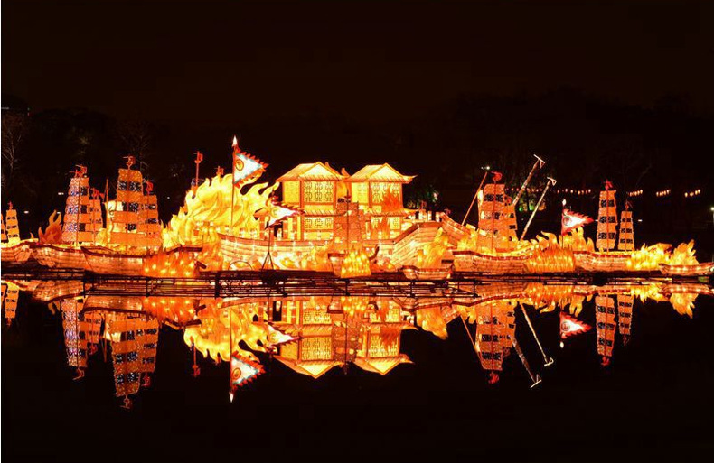 ����������ˮ�ϻ��첼���ù���װ�εƹ������ҵ�㳡С��