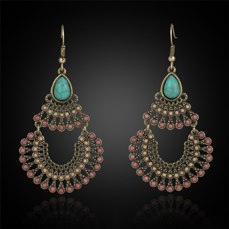Ethnic Style Classical Retro Geometric Oval Earrings display picture 9