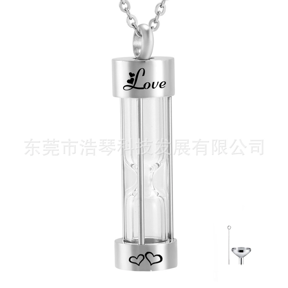 Европейские и американские популярные ювелирные изделия стеклянные песочные часы флакон духов кулон Мемориал родственников домашнее животное пепел ожерелье кремация ювелирные изделия
