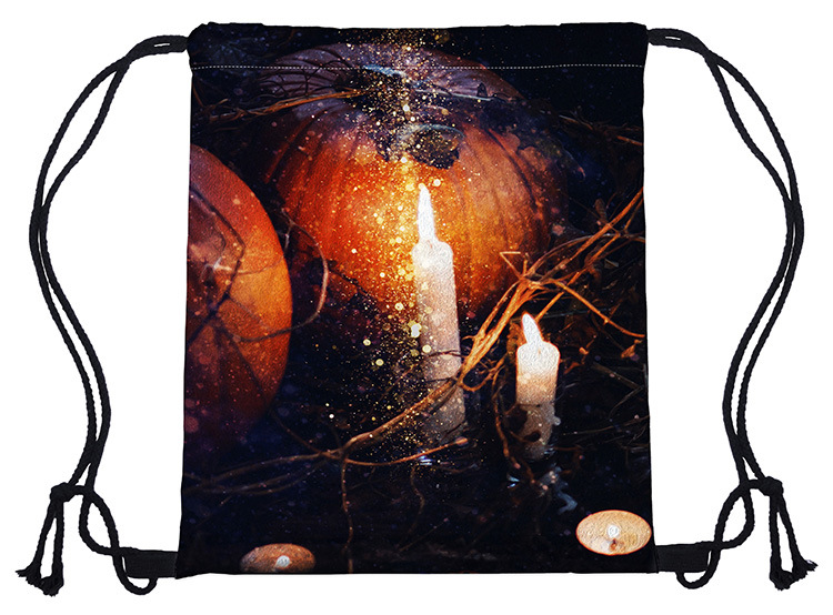 Waterproof Pumpkin Letter Holiday Daily Drawstring Backpack display picture 42