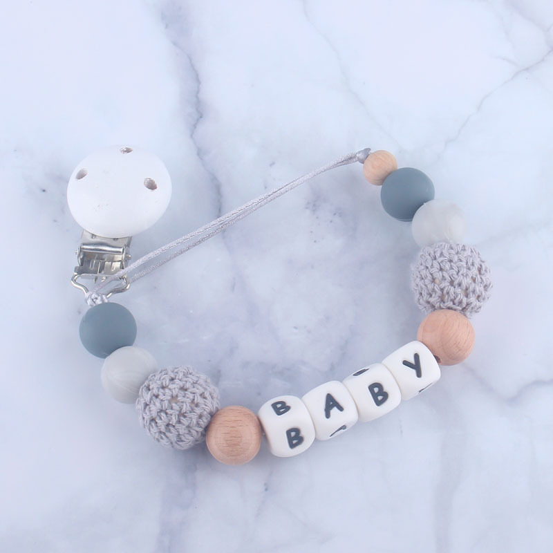 Bebé chupete clip bebé juguete silicona chupete cadena anti-gota con mordedor anti-perdido cadena comercio exterior