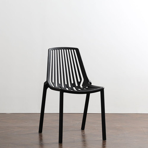 Vertical pattern hollow Nordic creative plastic dining chair simple modern engineering chair restaurant home leisure designer chair