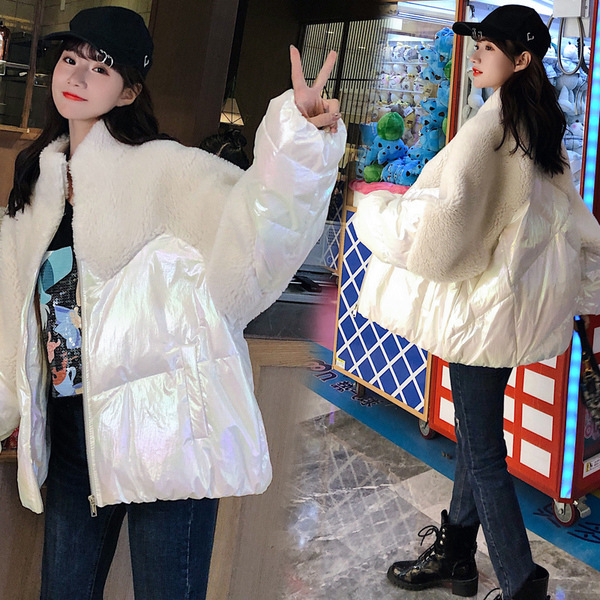 2019韩版棉衣羊羔毛外套女颗粒绒毛呢立领外套棉服一件代发品质女|ms