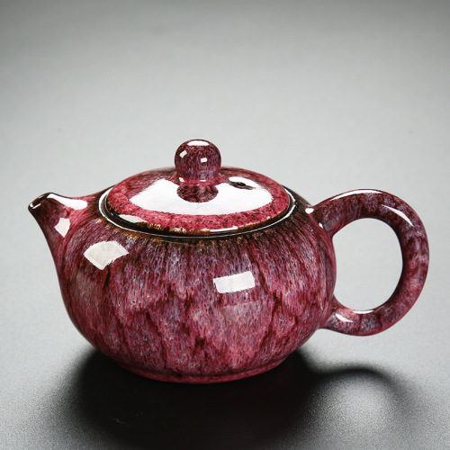 Dehua kiln teapot ceramic household kiln Tianmu glaze kung fu tea set single pot Japanese style large teapot wholesale