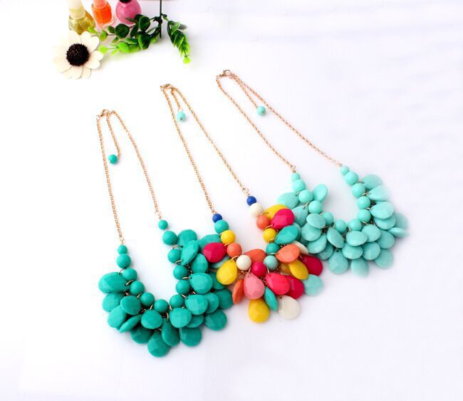 100g Weight Jewelry Set Classification Earrings + Necklace Quantity Holiday, Daily Occasion Alloy, Plastic, Resin Material Water Droplets Pattern Women's Gender Plating Design Lady Style Lady Water Droplets Alloy Plastic Resin Plating Women's Jewelry Set 16