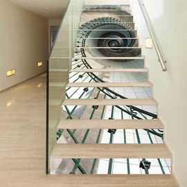 巨创跨境货源PVC贴纸3D自粘13片楼梯贴 墙贴  客厅装饰 螺旋护栏