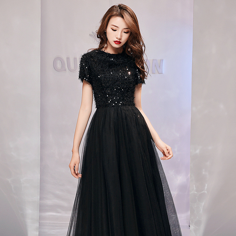 Elegant Evening Dress for Women 2026 New Style Black Elegant Long Gown for Banquets, Hostess, and Socialite Events, Slimming Design