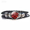 Naruto, woven bracelet for black leather for boys, Birthday gift, wholesale