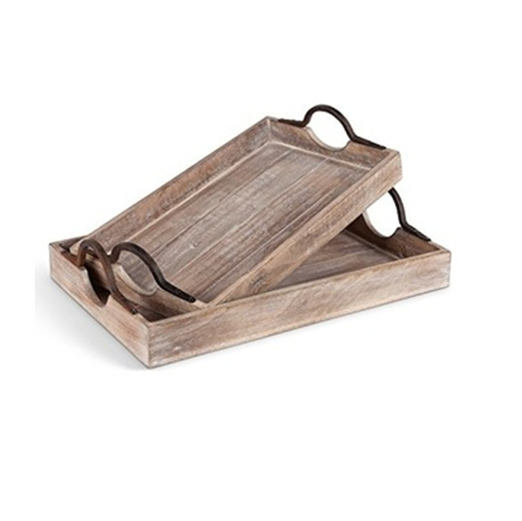 时尚铁把手木托盘 早餐木托盘 下午茶专用