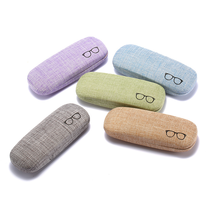 日系棉麻方型复古眼镜盒近视配镜盒文艺小清新学生创意铁盒平光镜