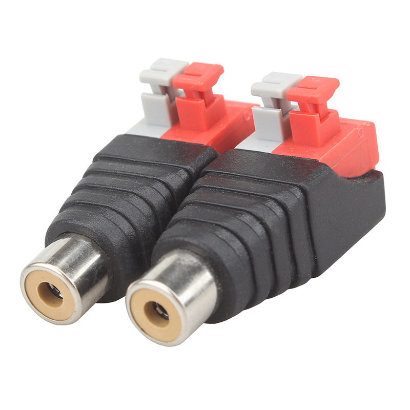 绿色按压端子RCA母头音频插头126端子连接器