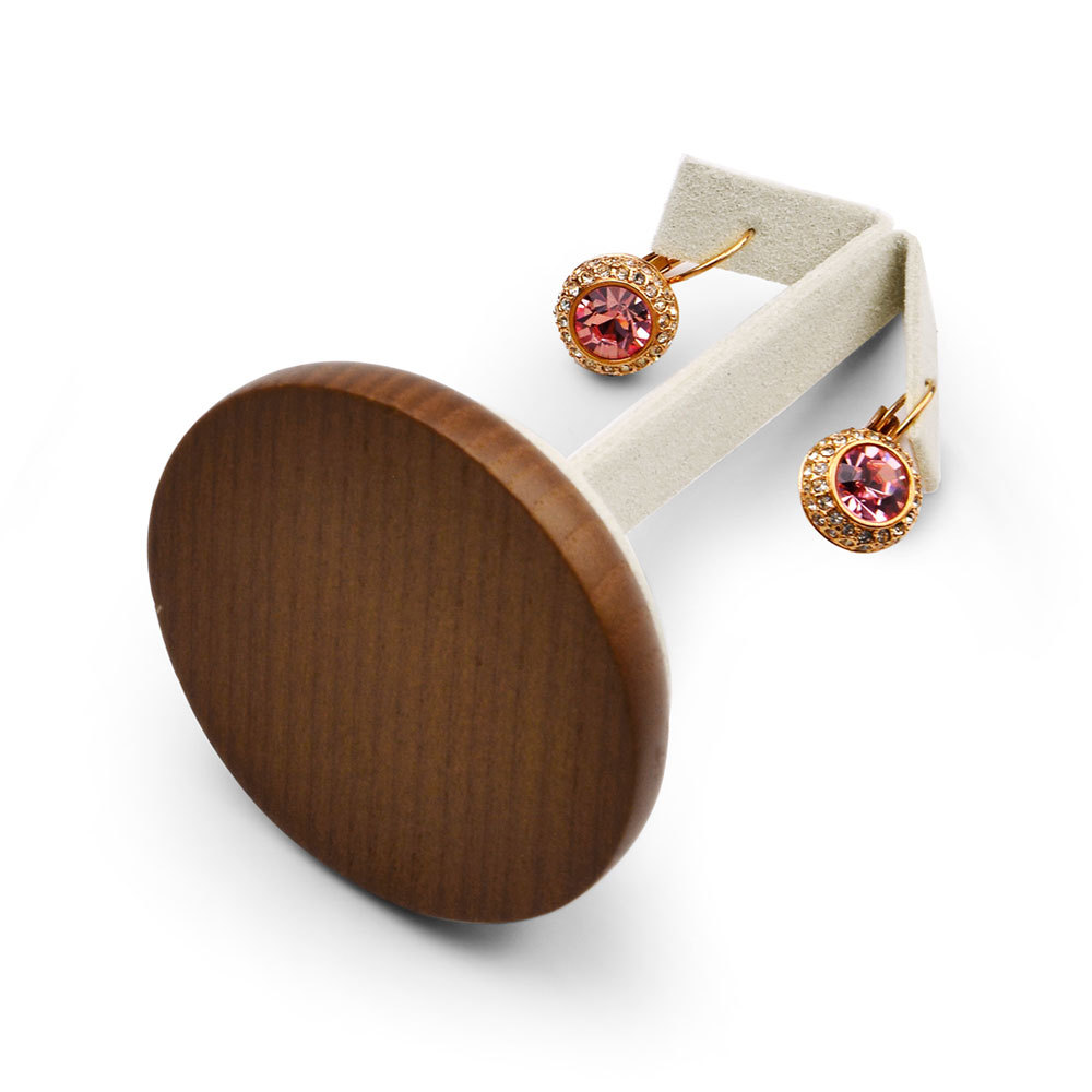 [Fanxi] nuevos pendientes soporte de madera maciza Microfibra de cuero de la joyería pantalla apoyos creativo perro pendientes de la flor soporte de exhibición image 6