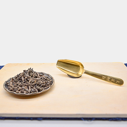 Copper art tea spoon, stainless steel tea shovel, small tea spoon, tea tray, tea ceremony Kung Fu tea set accessories, spare tea making tool set