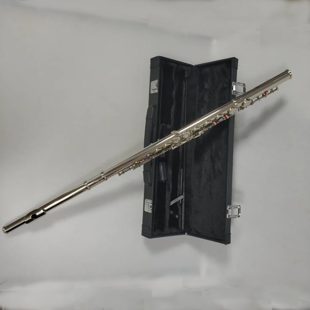 厂家批发16孔银色长笛E键镀镍C调长笛 学生初学考级演出笛子flute-阿里巴巴