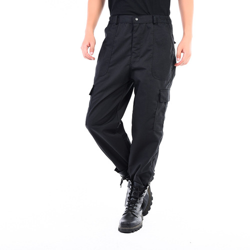 Men's training pants black security pants multi-pocket work pants labor protection pants mesh pants tactical pants overalls
