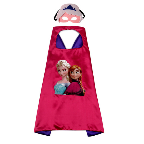 Factory Supply Children's Cartoon Frozen Series Double Layer Halloween Superman Cape and Mask