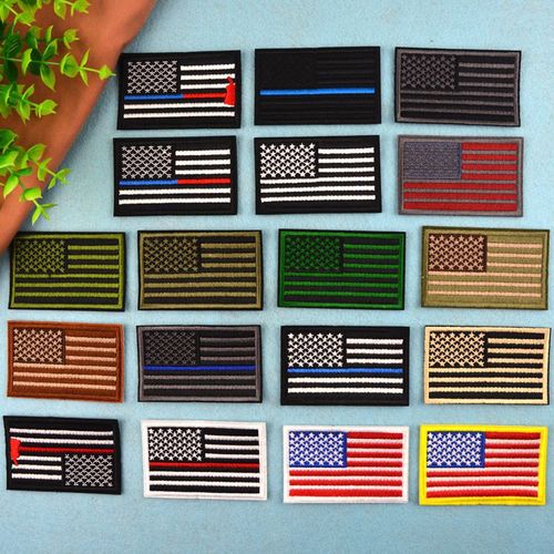 Lianxing Computer Embroidered Badge Adhesive USA American Flag Backpack Decorative Badge Clothing Accessories Patch Armband
