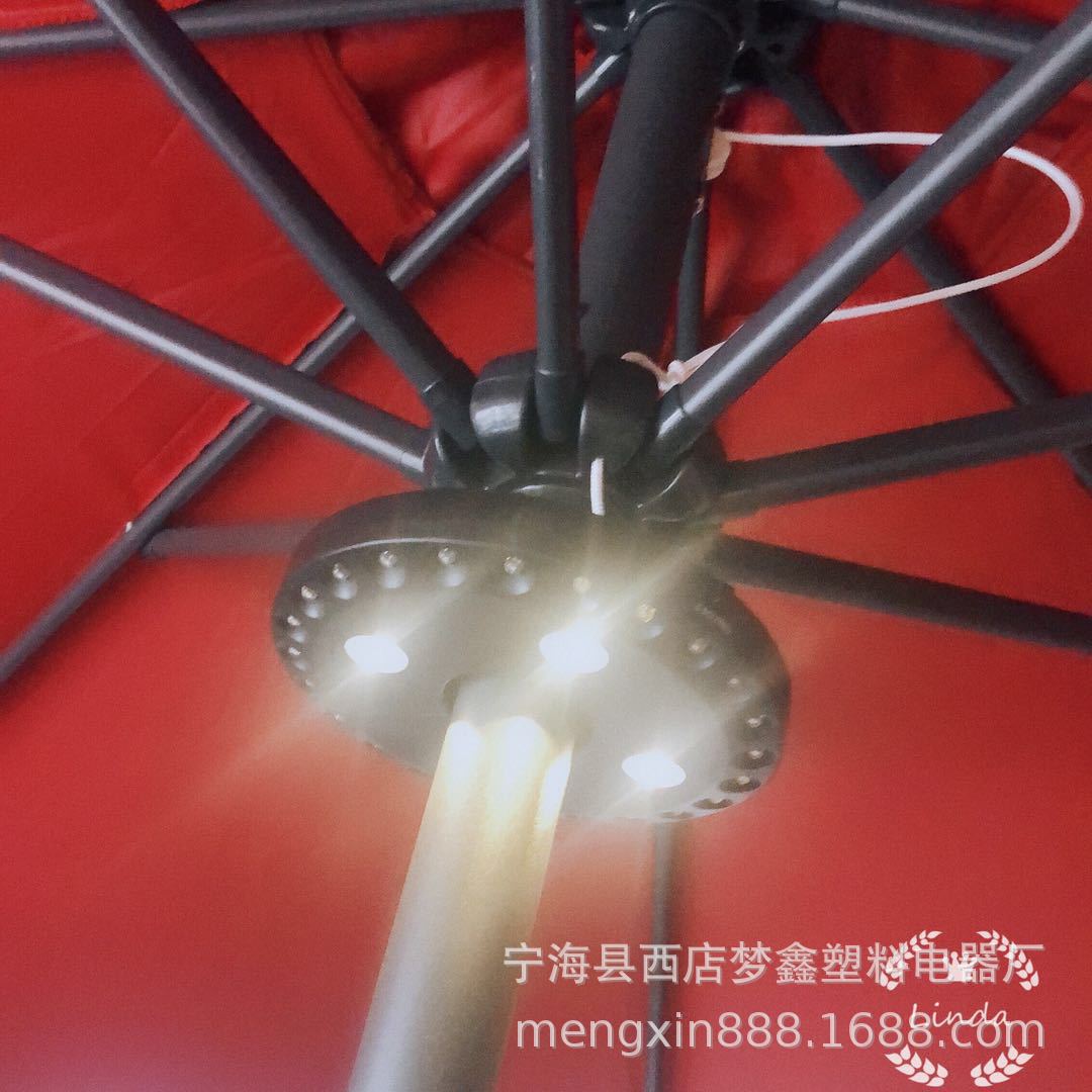 跨境24+4led高亮3000K暖白多功能户外帐篷灯可拆卸应急罗马伞灯