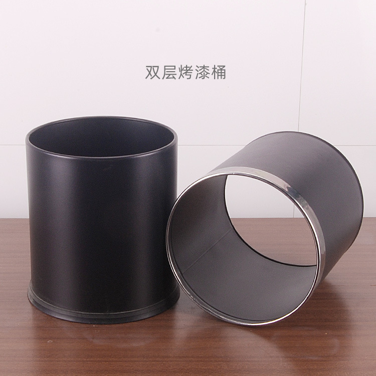 单层烤漆垃圾桶 酒店不锈钢客房垃圾桶 双层房间桶 4.jpg