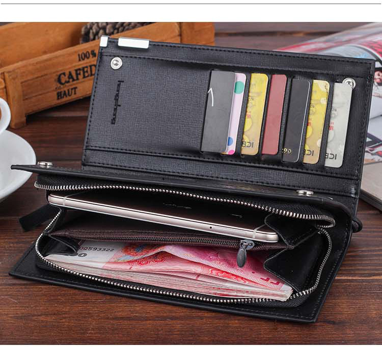 Long Wallet Men's Multi-card Zipper Clutch Bag Simple European And American Style Factory Sales display picture 7