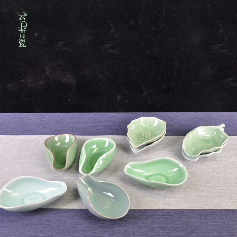 厂家直批发陶瓷茶荷茶勺龙泉青瓷功夫茶具零配茶匙陶瓷工艺品定制