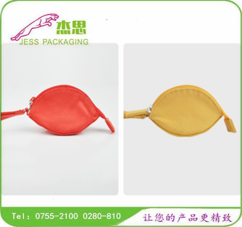 设计新款创意帆布手提包携带饺子型纯色零钱收纳包拉链包量大从优