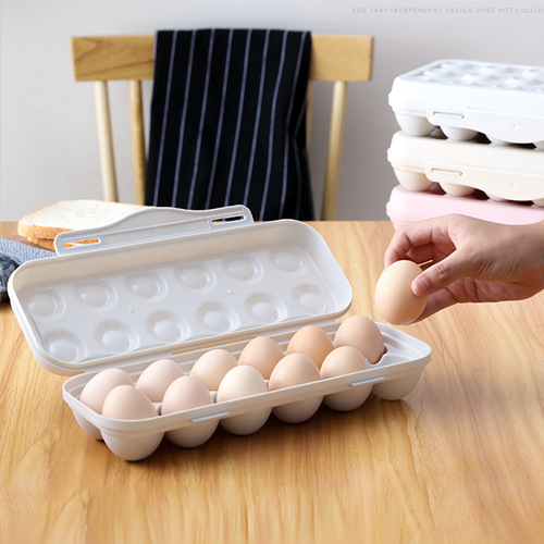 厨房冰箱保鲜盒分格鸡蛋托家用收纳盒鸡蛋格卡扣式带盖鸡蛋收纳盒
