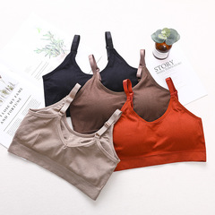 Japanese bear thread large U rimless tube top sports tube top underwear women's yoga beautiful back bra
