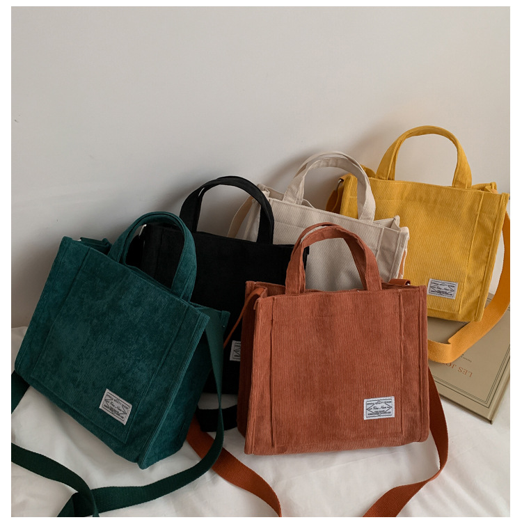 Women's bag corduroy 2021 new style small square bag South Korea ins bag foreign trade trend handbag single shoulder bag