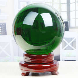 厂家批发绿色水晶球摆件水晶原材质打磨深绿色水晶球创意办公摆件