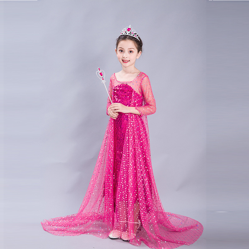 Christmas 2023 Girls' Ice and Snow Romance Princess June 1st Sequin Performance Dress Gift_voghion.com