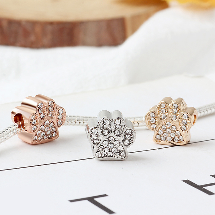 Cartoon Style Cute Paw Print Alloy Inlay Rhinestones Jewelry Accessories display picture 2