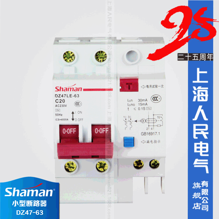 空气开关带漏电DZ47LE-63C2P漏电保护断路器10-32A漏电保护断路器