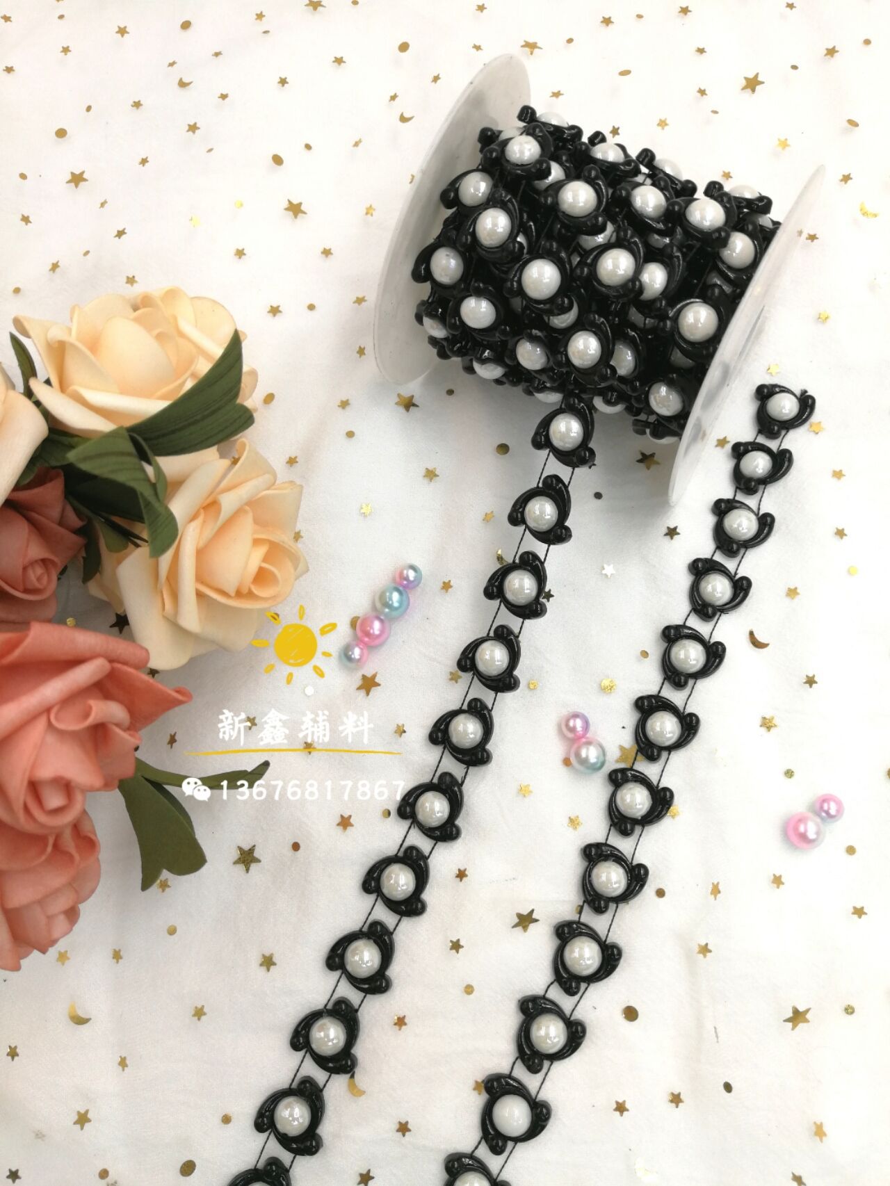 UV电镀纺织辅料线钻家居头箍发夹鞋子钻饰配件线珠衣服饰品编织