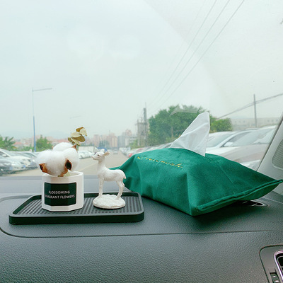 Vehicle supplies Nordic wind embroidery paper towel wrapping company home velvet carton cute seat napkin set